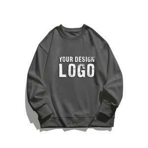 Sweat-shirt pour homme décontracté de rue, lavé, ample, basique, de haute qualité, couleur unie, col rond, épaules tombantes, sweat-shirts à capuche pour homme - Product Image 3