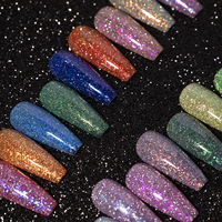 HONEY GIRL OEM vente en gros de vernis à ongles en gel UV Fournitures Disco Crushed Shinny Bling Diamond Fluorescent Powder Glitter Gel