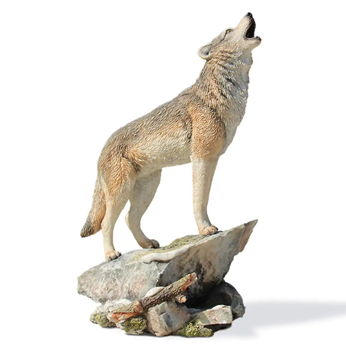 Statue d'animal en figurine de loup en résine personnalisée pour la décoration de jardin