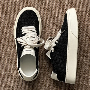 Knitted breathable board <b>shoes</b> 2025 summer new style canvas <b>shoes</b> thick sole heightening versatile men women couple <b>shoes</b> casual - Product Image 1