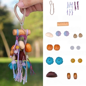 Wholesale Wood Bar Natural Fruit Shell Wind Chime <b>DIY</b> <b>Kits</b>, Multiple Color Bodhi Bead Hanging Pendant Ethnic Handicraft Souvenir - Product Image 3