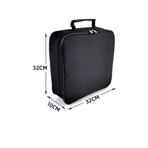 Bolsa de Cosméticos de Viaje Grande, Negra, de PU con Cierre, Impermeable, Portátil y Duradera, con Diseño Elegante y Logotipo, Bolsa para Pistola de Carga - Product Image 2