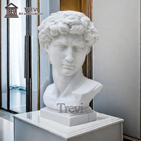 Statue de buste de David en marbre de sculpture sur pierre de sculpture italienne célèbre