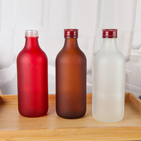 16oz 350ml glazen Boston druppelfles met schroefdop, bedrukt met aangepast logo voor fruitwijn, sap & dranken