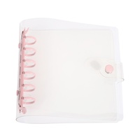Protège-cahier transparent en PVC à 6 trous avec bouton-pression, couverture amovible pour carnet, cartes photo et journal