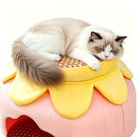Lit pour chat de qualité supérieure en forme de pot à miel, tapis double face amovible, nid confortable pour chats d'intérieur, utilisation toute l'année