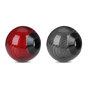 Red Carbon Fiber Car Gear <b>Shift</b> <b>Knob</b> Round Ergonomic Design Universal Fit For Manual Transmission Vehicles - Product Image 5