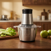 Hachoir Électrique Multifonctionnel 2L en Acier Inoxydable Grande Capacité pour Aliments, Légumes et Viandes – Idéal pour la Restauration