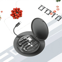 Ensemble de câbles de données PVC multiport 6-en-1 avec logo personnalisé, charge rapide 3A, avec boîte de rangement pour téléphones mobiles