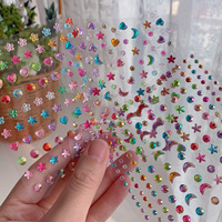 Autocollants en strass colorés et scintillants de style américain haut de gamme - Bestseller transfrontalier pour la décoration de journaux ; Étoile et Lune