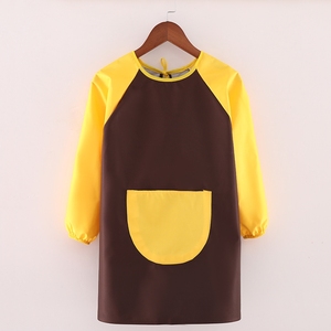 Nouvelle conception, <span class=keywords><strong>tablier</strong></span> de cuisine amusant et mignon pour enfants, garçons et filles, <span class=keywords><strong>jaune</strong></span> et marron - Product Image 1