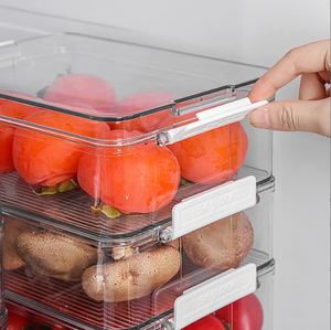 Organisateur de réfrigérateur en plastique durable, boîte de rangement pour aliments, support de compartiment pour conteneur - Product Image 2