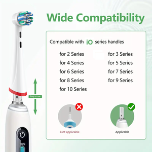 Cabezal de cepillo de repuesto compatible con cepillos de dientes eléctricos <span class=keywords><strong>Oral</strong></span>-<span class=keywords><strong>B</strong></span> <span class=keywords><strong>IO</strong></span> series 3/<span class=keywords><strong>4</strong></span>/5/6/7/8/9/10 (Juego de <span class=keywords><strong>4</strong></span> piezas) - Uso doméstico y hotelero - Product Image 2
