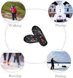 Vente flash - Crampons antidérapants en TPE à pointes pour la glace, durables, pour chaussures et bottes, avec 8 crampons en acier - Product Image 6
