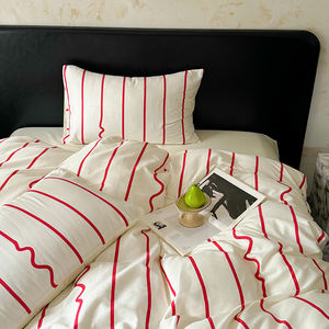 Juego de cama de 4 piezas Fresh & Cute Line Art-Juego de funda nórdica <span class=keywords><strong>juvenil</strong></span> y enérgica - Product Image 2