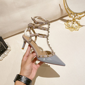 Giày sandal cao gót nữ thời trang sang trọng, đính đinh tán, mỏng, quyến rũ, kiểu dáng xu hướng - Product Image 6