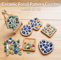 Kit de bricolage en gros pour sous-verres en porcelaine bleue et blanche, ensemble de mosaïque de morceaux de céramique de Jingdezhen pour l'artisanat et l'art fait main