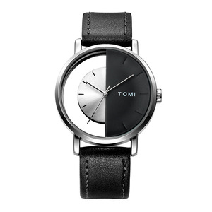 TOMI Top marque de luxe décontracté <span class=keywords><strong>montre</strong></span> en cuir pour hommes à la mode <span class=keywords><strong>montre</strong></span> à Quartz cadran Transparent montres-bracelets mode <span class=keywords><strong>montre</strong></span>-bracelet relojes - Product Image 3