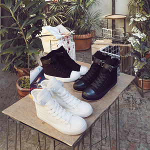 Chaussures de marche en toile à lacets montants, semelle en caoutchouc élégante, toutes saisons - Product Image 2
