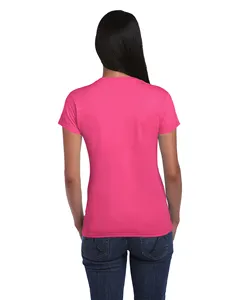 Custom Printing100 % Premium Katoen Custom Dames En Meisjes Missy Slimfit T-Shirt Met Uw Logo En Ontwerp, Gratis Labels En Tag