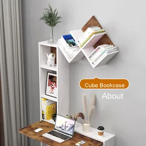 <span class=keywords><strong>Tavolo</strong></span> da studio personalizzabile in legno massello <span class=keywords><strong>a</strong></span> <span class=keywords><strong>parete</strong></span> con foglia <span class=keywords><strong>a</strong></span> goccia per studenti con armadi, scaffali e scomparti nascosti - Product Image 3