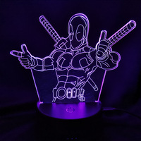Lampe Led 3d à Base acrylique, Illusion d'hologramme Avengers, luminaire décoratif pour Table de bureau, idéal pour la chambre d'enfants