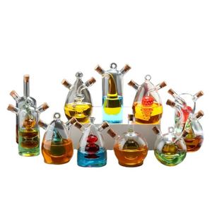 Utensilios de Cocina, Botella para Salsa de Soya y Vinagre 2 en 1, Dispensador de Aceite de Oliva y Vinagre de Vidrio Transparente con Tapones de Corcho - Product Image 4