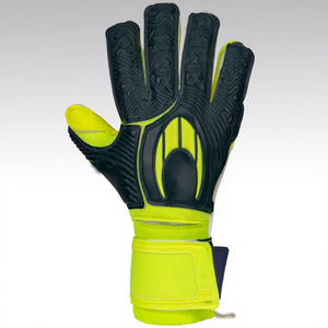 Guantes de Portero de Fútbol MUDASSAR SPORTS, de Cuero Amarillo y Negro, Dedos Completos, Antideslizantes, Transpirables, con Correa de Muñeca Ajustable con Gancho y Bucle - Product Image 4