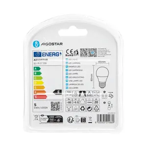 Lampadina LED G45 E27 4.9W, 2 unità, luce efficiente ideale per illuminazione ambientale e decorativa in case e uffici. - Product Image 3