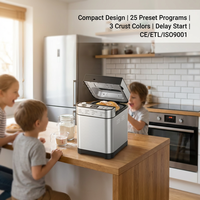 SOHEF Capability Factory Compacte Broodbakmachine 25 Programma's ETL Aanpassing Broodmachine 3 Broodformaten Perfect voor Kleine Keukens