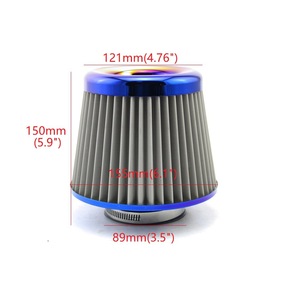 Racing Air <b>Filter</b> 76mm High Flow Mushroom Head For Retrofit Upgrade With Clamp Included - Product Image 2