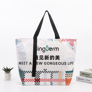 Hot Selling Pixel Trim PP Woven Shopping Bag Branded Reusable Carryall for Beauty Retail Promotions and Customer Giveaways