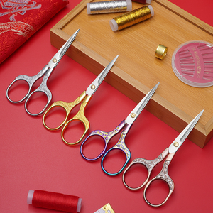 Cổ Điển Kéo Cho Thủ Công Thêu May Trường Văn Phòng Cắt Hộ Gia Đình Kéo Thép Không Gỉ Mận Hoa Kéo - Product Image 6