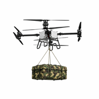 Drone de transport de marchandises industriel à forte capacité de levage pour le transport de forets miniers, de bobines de câbles et de consommables sur terrain minier accidenté