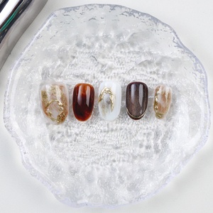 10 Uds alta calidad corto cuadrado redondo <span class=keywords><strong>uñas</strong></span> postizas lindo Maillard perla flores diseño falso hecho a mano prensa en las <span class=keywords><strong>uñas</strong></span> al por mayor - Product Image 3