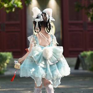 Gonne Tutu Lolita stile dolce da ragazza stile Tang cinese principessa con decorazione in pizzo per cartoni animati estivi - Product Image 4
