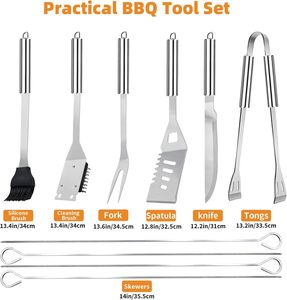 Set di 11 Accessori per Barbecue in Acciaio Inox Ecologico e Durevole, Kit di Utensili Portatili e Pratici con Borsa per il Trasporto - Product Image 6