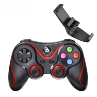 Control de Juegos V8 con Conexión Inalámbrica BT Adecuado para Teléfono Móvil, TV, PC y Consola de Juegos con Soporte para Teléfono