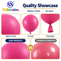 Ballons en latex rose brillant en gros, 12 pouces, 100 unités, CE/EN71/BSCI/CPC OEM/ODM - pour les fournitures de fête d'anniversaire et de baby shower