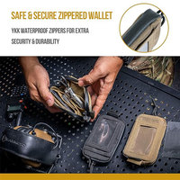 Monedero Táctico Mini de Nailon Impermeable 500D con Logotipo Personalizado, Bolsillo Frontal para Tarjetas, Llaves, Monedas, Bolsa Exterior con Cremallera para Pasaporte