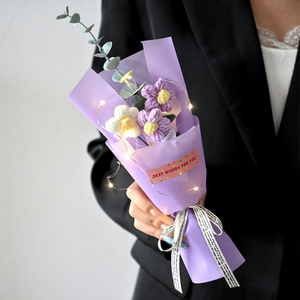 Regalo <span class=keywords><strong>di</strong></span> Ringraziamento, Rosa Luminosa a LED, Piccolo Souvenir, Fiori Artificiali, Fiore all'Uncinetto Fatto a Mano, Regali all'Ingrosso, MIGLIORI <span class=keywords><strong>AUGURI</strong></span> - Product Image 3