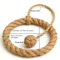 Anneau mural en jute tressé à la main, boule de corde à suspendre, 6 tailles de 10 cm à 35 cm, fibre naturelle, anneau rustique