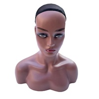 Tête de Mannequin Noire avec Épaules pour Perruque