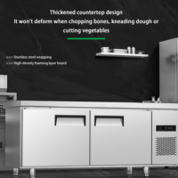 Réfrigérateur commercial d'établi plat réfrigérateur à température unique 201/304 refroidisseur et congélateur refroidis par air en acier inoxydable