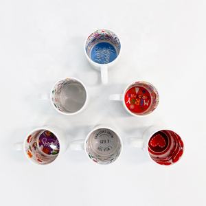 Maikeusb แก้วเซรามิกพิมพ์ลายด้านใน,แก้วกาแฟ<span class=keywords><strong>นม</strong></span>ภายในบ้านและสำนักงานขนาด11ออนซ์ใช้ในชีวิตประจำวัน - Product Image 1