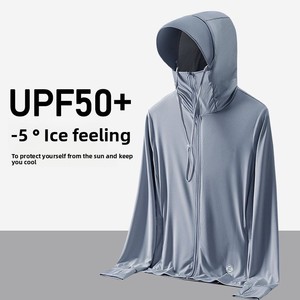 UPF50 여름 초박형 통기성 느슨한 코트-남성용 아이스 실크 태양 보호 의류 자외선 차단 야외 자외선 차단 - Product Image 5