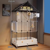 Grande cage à oiseaux en fil métallique avec protection anti-évasion, nouveau modèle de luxe style villa pour cockatoos, conures solaires et paons