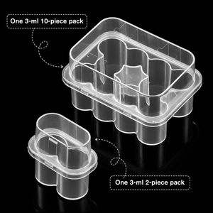 Boîte de 10 flacons cosmétiques de 3 ml avec couvercle en PET/PVC/PP, emballage transparent, couleur personnalisée, gaufrage, matériaux recyclés, sur mesure - Product Image 4