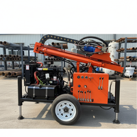 Machine de forage de puits d'eau sur chenilles de 50 kW, autoconstruite, pour puits peu profonds de 200 m