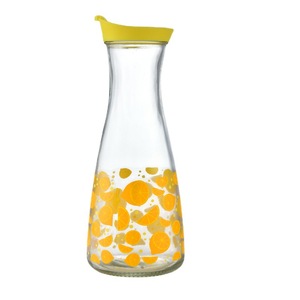 Vente en gros de carafes en verre de 1000ml distributeurs de boissons cruches transparentes pour bar à <span class=keywords><strong>mimosa</strong></span> eau vin lait et jus avec couvercles en plastique - Product Image 1